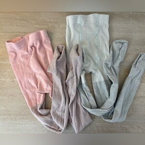 H&M Girls 4-6Y sparkly tights set of two pairs